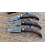3 damascus custom made beautiful folding knives From The Eagle Collection M473a - $85.13