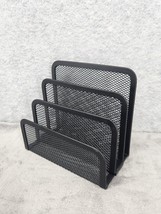 Black Metal Mesh Desk Organizer Small Upright Letter Sorter 5&quot; x 6&quot; - £8.17 GBP