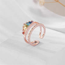 Green Multicolor Crystal &amp; 18K Rose Gold-Plated Crown Open Ring - £10.20 GBP