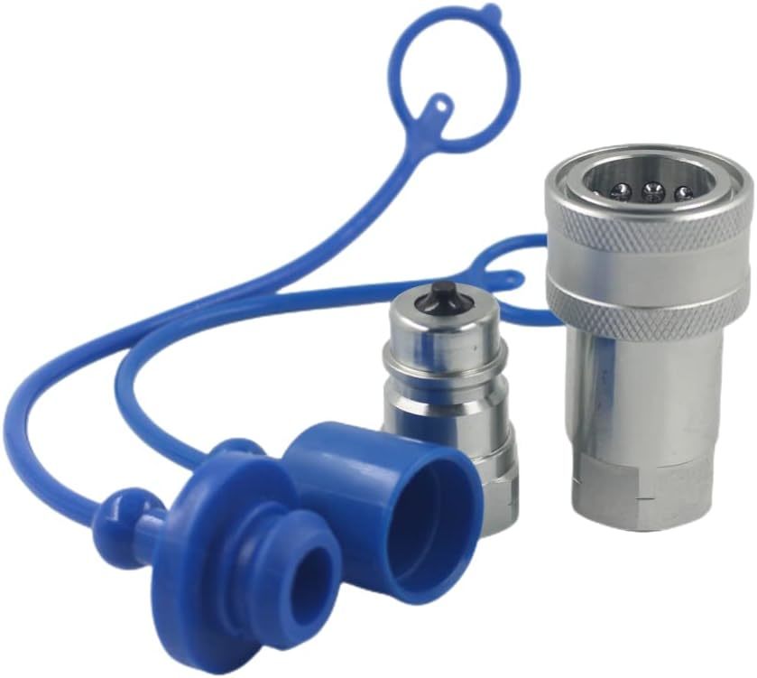 1/2″ Npt Iso 7241-A Hydraulic Quick Connect Couplers Set Tractor Hydraul... - $36.96