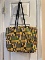 Vintage Avon New Old Stock African Print Geometirc Design Tote Band 14X12X4 - £23.79 GBP