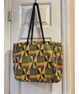 Vintage Avon New Old Stock African Print Geometirc Design Tote Band 14X12X4 - £23.36 GBP
