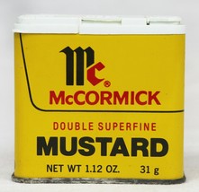 VINTAGE Antique McCormick Double Superfine Mustard Tin - £15.79 GBP