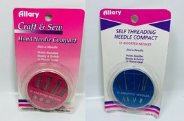 Set of 2 Allary Self threading Needle Compact 42 Assorted Needles - $7.88