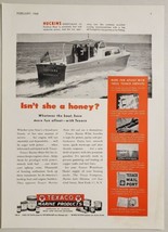 1948 Print Ad Texaco Marine Products Huckins Sportsman 40 Fairform Flyer Boats - £13.20 GBP
