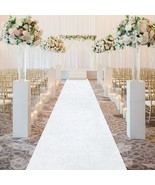Fotsharer White Aisle Runners For Weddings 4Ftx20Ft Long Velvet Aisle Ru... - $72.70 CAD