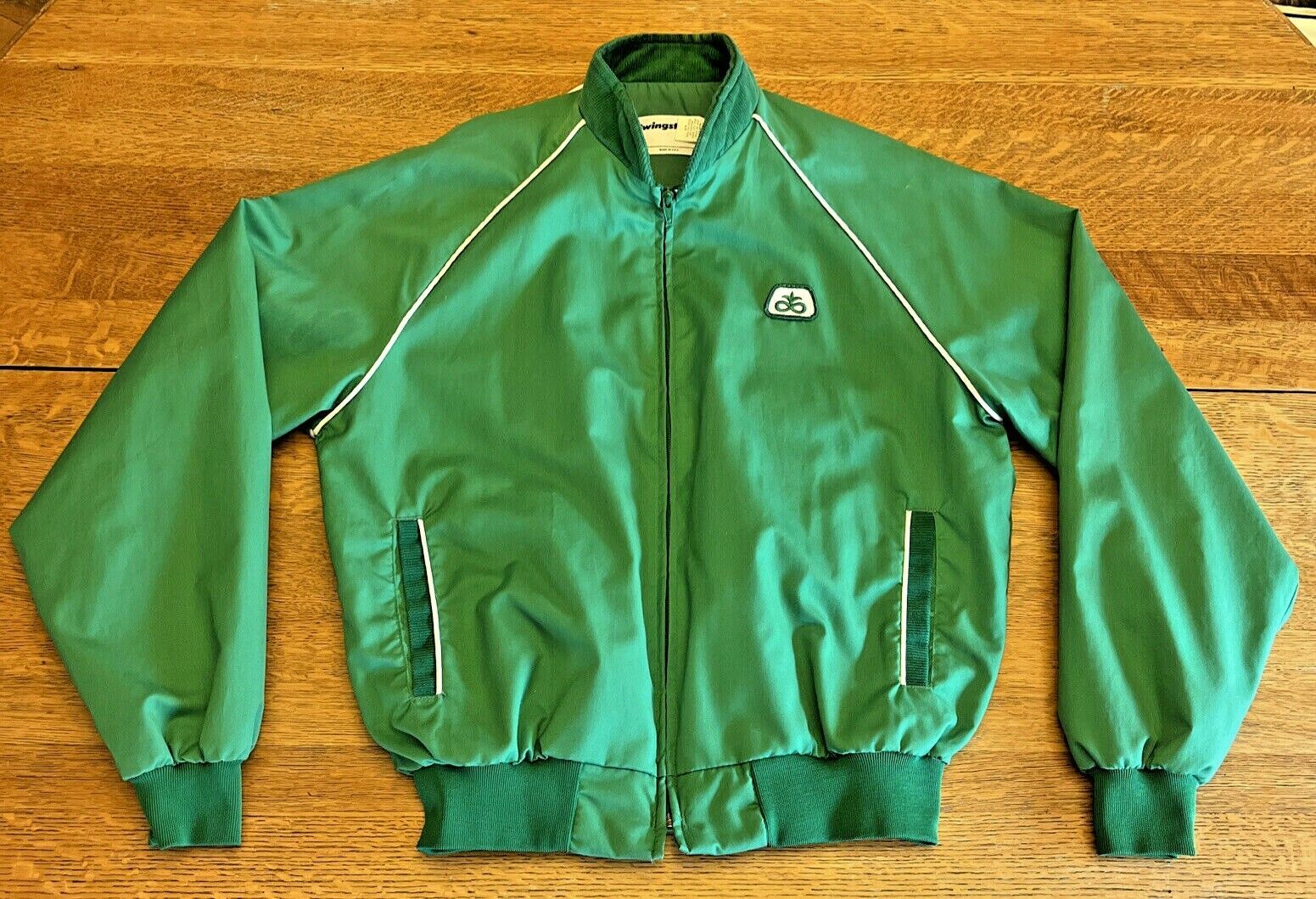 Primary image for Vintage Swingster Mens Green Zip Jacket Pioneer Seed Sz Large Corduroy