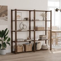 5-Tier Storage Rack Brown 170x38x170 cm Solid Wood Pine - £66.10 GBP