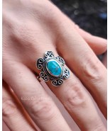 Sterling Silver Turquoise Ring: Bali Boho Style - $824.25 MXN