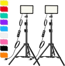 Photography Video Lighting Kit, Led Studio Streaming Lights W/70 Beads &amp; Color - £31.49 GBP