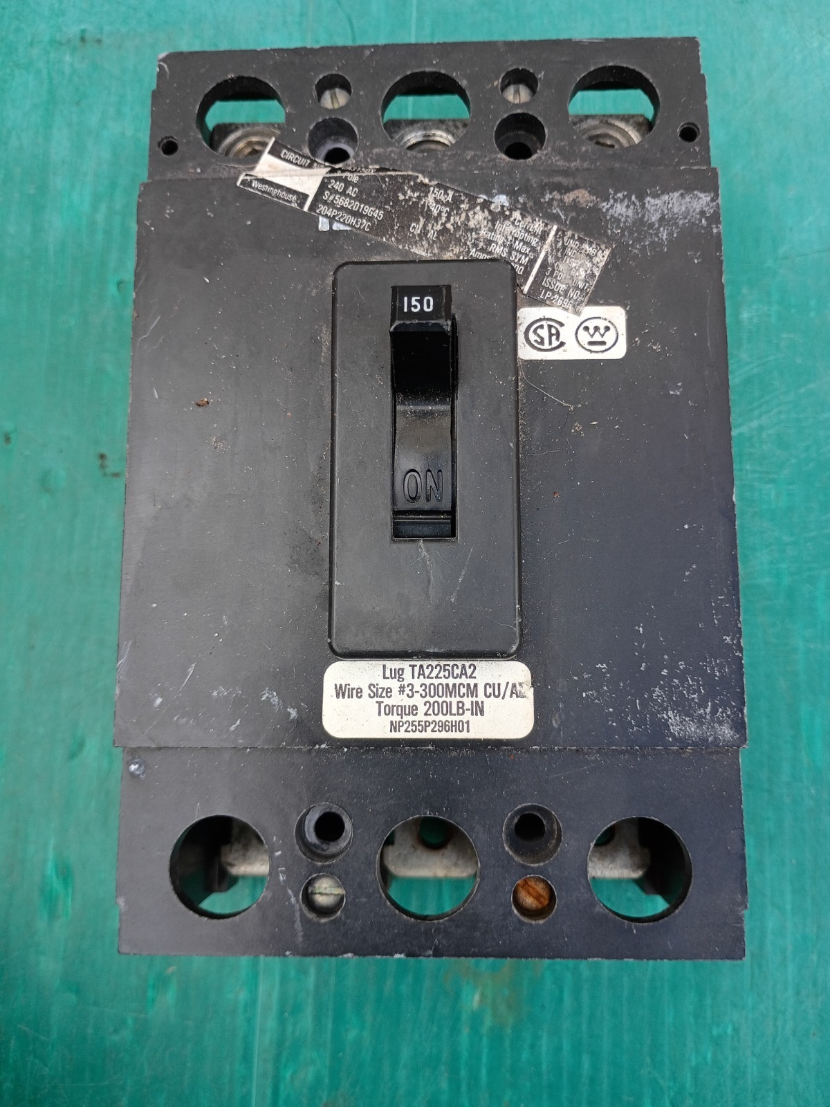 Westinghouse CA3150X 150 AMP 3 Pole  240V Circuit Breaker - $64.35