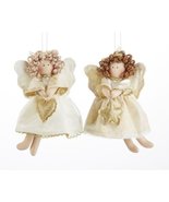 Delton 8 Inches Flying Champagne Angel Ornaments,Set of 2 - £13.18 GBP