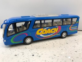 7&quot; Kinsmart Kinsfun Coach Tour Travel Diecast Model Toy Bus Pull Action Blue - £14.38 GBP