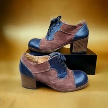 Retro 60s 70s  Mens Oxford Suede Leather Upper Platform Shoes Disco Size 8.5M - £155.33 GBP