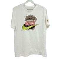 Nike Tee Medium White burger T-Shirt short sleeve graphic shirt mens - £21.13 GBP