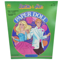 Vintage 1984 Barbie + Ken Paper Doll Mattel Book Never Used Golden PRE-CUT - $33.25