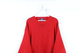 Vintage 90s Gap Mens Medium Faded Heavyweight Cotton Knit Crewneck Sweater Red - £46.70 GBP