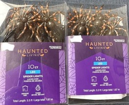Haunted Living 2x 10 Ct - 5.5 ft LED Indoor Halloween Spider Lights New ... - $18.99