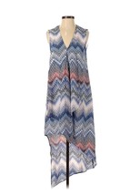NWT BCBG MaxAzria Tara in ZigZag Ombre Sheer Chiffon Ruffle High Low Dress XS - £49.18 GBP