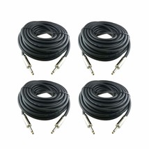 Yoico 4Pcs 25 Feet Professional 1/4&quot; To 1/4&quot; Speaker Cables, 12 Gauge, 4 Pack - £54.34 GBP