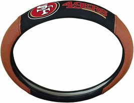 NFL San Francisco 49ers Embroidered Pigskin Steering Wheel Cover by Fanmats - £27.63 GBP