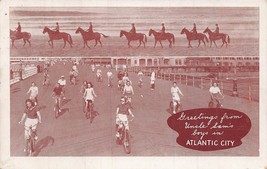 Atlantic City~Greetings From Uncle Sam&#39;s BOYS-BICYCLE-HORSE-NOV 30 1941 Postcard - £11.79 GBP