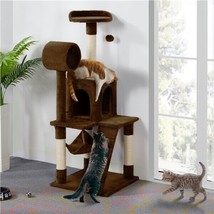 51In Cat Tree Large Tower With Elevated Hammock, Rotating Tunnel Activity Center - £76.43 GBP