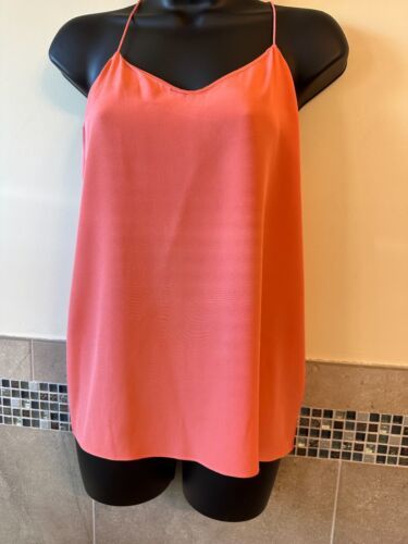 TIBI Salmon Pink Racerback Tank 100% Silk SZ 2 NWOT - $78.21