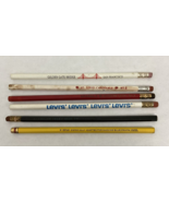 6 VTG Unused Wood Pencils Levi&#39;s, Golden Gate, St. Louis Cardinals Footb... - £7.88 GBP