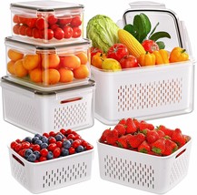 5-Pack Fruit Storage Containers For Fridge With Removable Colanders, 4 In 1 - $39.99