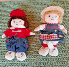 Campbell Soup Kids Vintage 8&quot; Plush Rag Dolls Set Of 2 Boy &amp; Girl 2000 EUC - $6.74 CAD