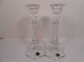 NEW Partylite P7365 24% Lead Crystal 8" Venice Taper Candle Holder  Set of 2 - $13.33