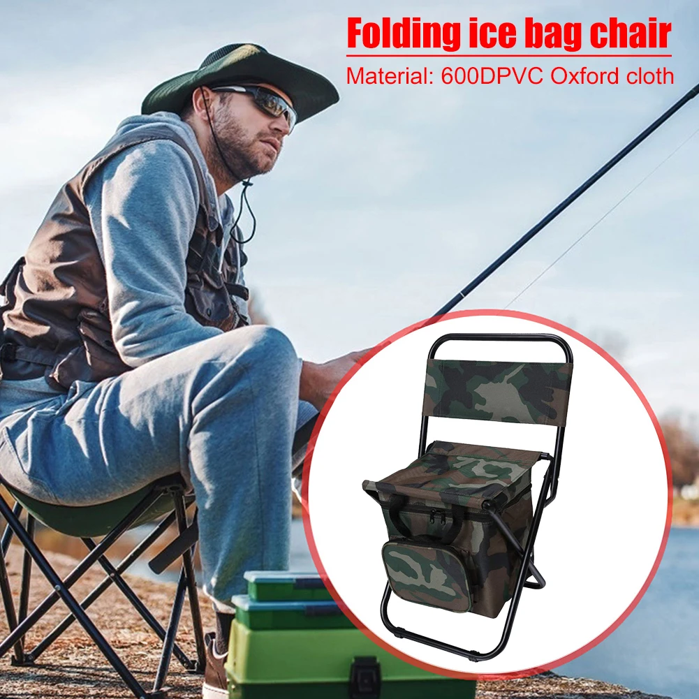 Outdoor Folding Chair 600DPVC Oxford Cloth Ice Cooler Insulated Picnic Bags - £15.99 GBP+