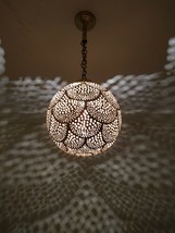 Moroccan Lamp Pendant Light Brass Closed Bottom Antique Vintage, Morocca... - £147.18 GBP+