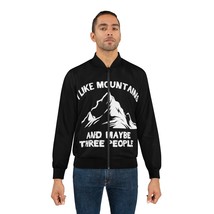 Men's All-Over Print Bomber Jacket - Mountain and 'Three People' Graphic - $85.49+