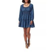 Sam Edelman Women&#39;s Lora Cotton Smocked Bustier Pullover Blue Denim Dres... - $70.88