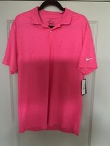 Nike Victory Micro Print Pink Golf Polo Shirt CU9843-639 Men&#39;s Size Medium - $927.89 MXN