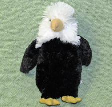 Aurora World Mini 8&quot; Bald Eagle B EAN Bag Stuffed Animal Fluffly Black White Toy - £6.36 GBP