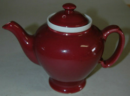 Vintage McCormick Tea Teapot In Maroon Red Baltimore USA With Infuser - £31.92 GBP