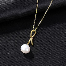 Japanese And Korean Style S925 Sterling Silver Bow Tassel Freshwater Pearl Penda - £9.50 GBP