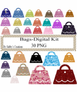 Glitter Bags Digital Kit 2-Digital Clipart-Art Clip-Jewelry-T shirt-Note... - $37.17 MXN