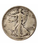 1938-D Silver Walking Liberty Half Dollar 50C (Fine, F Condition) - €87,84 EUR