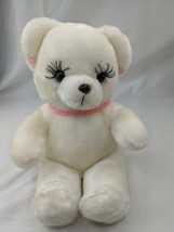 White Bear Plush 15 Inch Eyelashes Jewelry Stuffed Animal Toy - $16.95