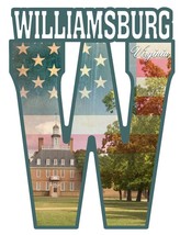 Williamsburg VA Governor&#39;s Palace Capital W Collage Design Fridge Magnet - £7.06 GBP