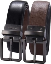 Calvin Klein Mens Faux Leather Reversible Textured Dress Belt Black/Brow... - $22.99