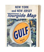 1960-70s Gulf Tourgide Map NY NJ Highways Roads Folding Vintage 25.5 x 3... - €25,73 EUR