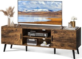 Superjare Tv Stand For 55 Inch Tv, Entertainment Center With, Rustic Brown - £102.14 GBP