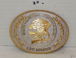 North American Hunting Club Life Member Belt Buckle 4"x3" RARE HTF - $49.45