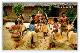 Tongan Dancers Hawaiian Polynesian Cultural Center Hula Postcard Posted 1968 - £3.78 GBP