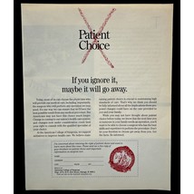 American College of Surgeons Vintage Print Ad 90s Patient Choice Information - $10.49